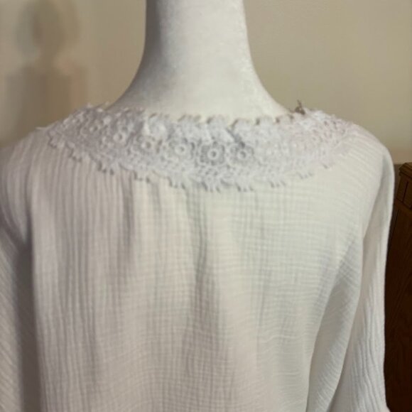 CYNTHIA ROWLEY WHITE 100% Cotton Top - 3X - Picture 8 of 12